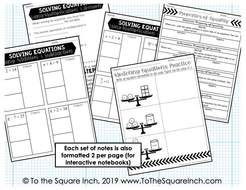 Solving Equations Interactive Notebook