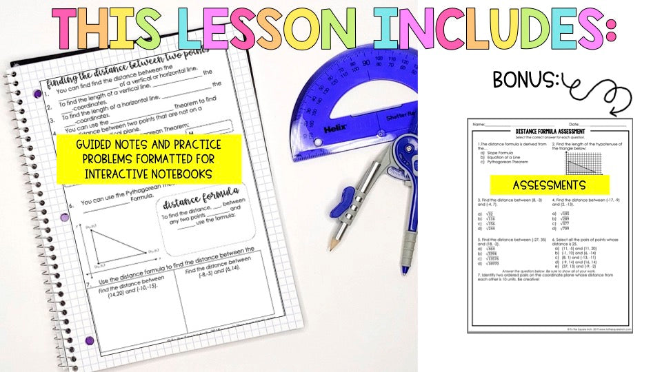 Distance Formula Guided Notes Pdf Distance Formula Notes – To The Square Inch