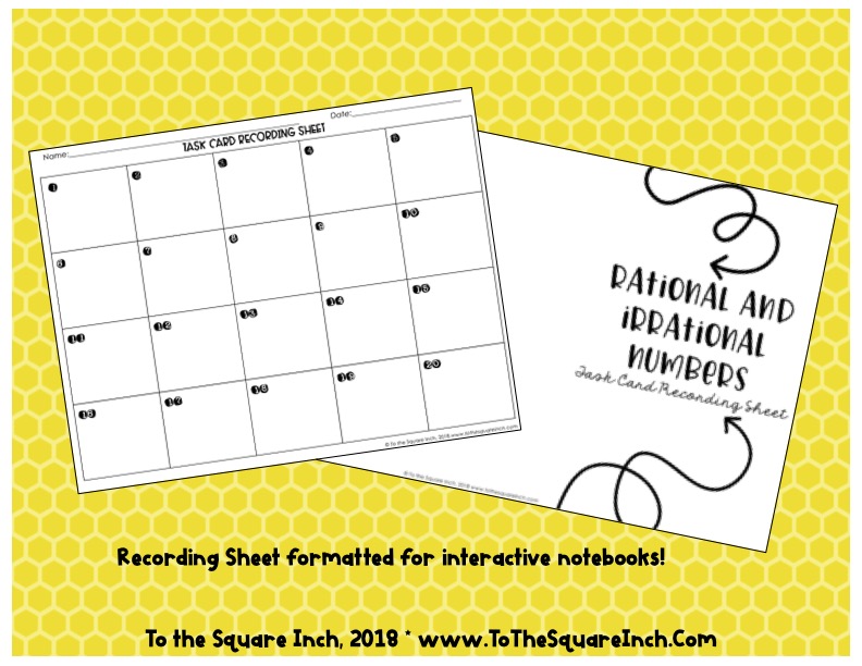 Rational and Irrational Numbers Task Cards – To The Square Inch