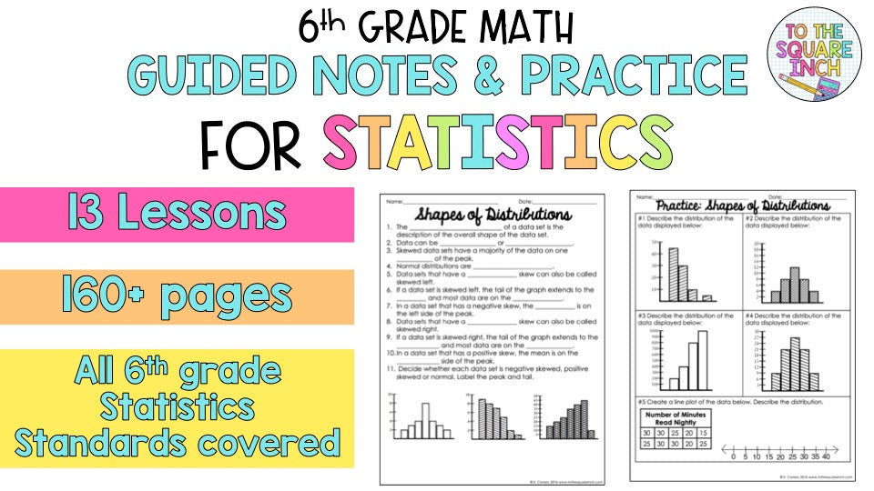 Statistics - 6th Grade Math Guided Notes and Activities Bundle – To The ...