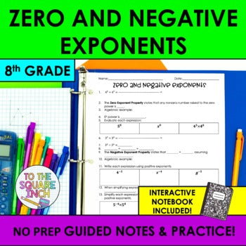 Zero and Negative Exponents Notes