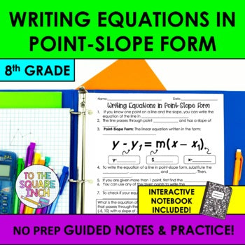 Writing Equations in Point-Slope Form Notes