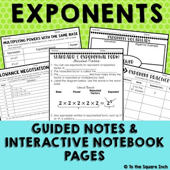 Exponents Notes and Activities