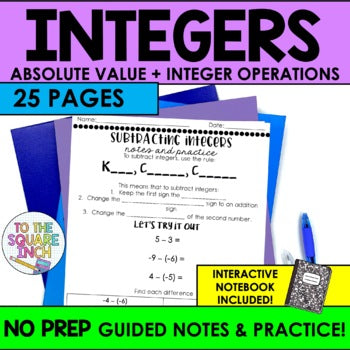Notes Comparing Integers Comparing Integers – To The Square Inch