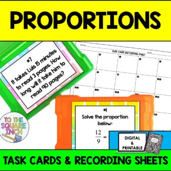 Proportion Loop Cards Proportions Task Cards – To The Square Inch