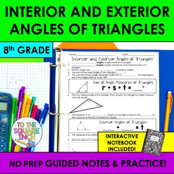 Interior and Exterior Angles of Triangles Notes