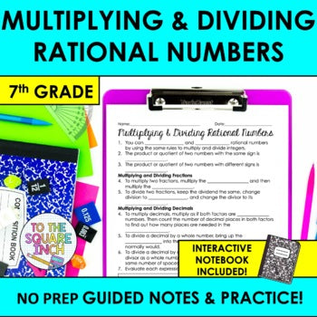 Multiplying and Dividing Rational Numbers Notes