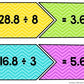 Dividing Decimals by Whole Numbers Matching
