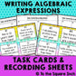 Writing Algebraic Expressions Task Cards