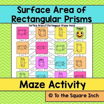Surface Area of Rectangular Prisms Maze