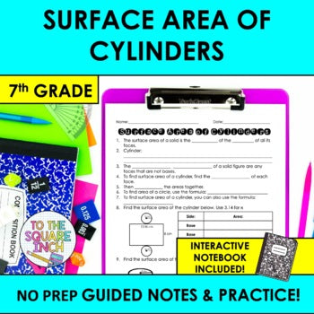 Surface Area of Cylinders Notes
