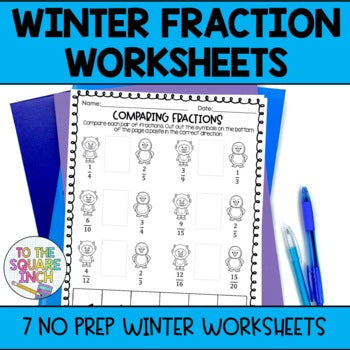 Winter Fractions Worksheets