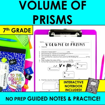 Volume of Prisms Notes