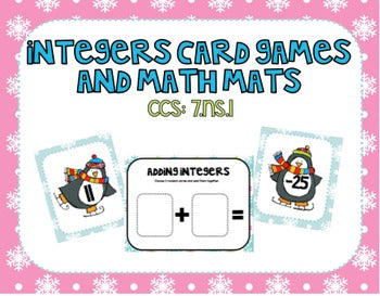 Integers Cards and Math Mats – To The Square Inch