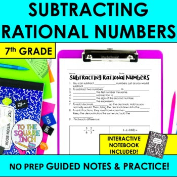 Subtracting Rational Numbers Notes