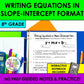 Writing Equations in Slope-Intercept Form Notes