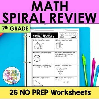 7th Grade Math Spiral Review Worksheets