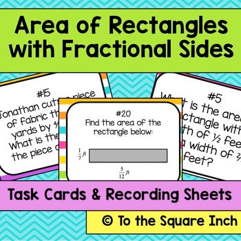 Area of Rectangles with Fractional Sides Task Cards