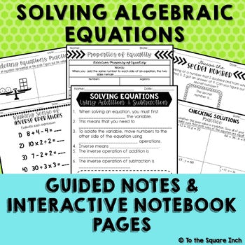 Solving Equations Interactive Notebook
