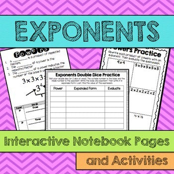 Exponents Interactive Notebook – To The Square Inch