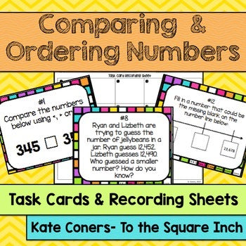 Comparing and Ordering Whole Numbers Task Cards