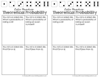 Theoretical Probability Interactive Notebook Pages