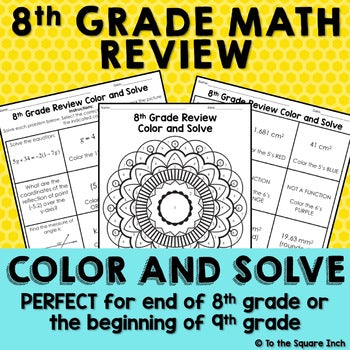 8th Grade Math Review Color and Solve