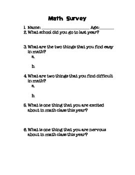 Math Questionnaire Survey Math Attitude Survey โ To The Square Inch