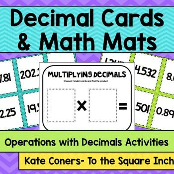 Decimals Cards Math Mats
