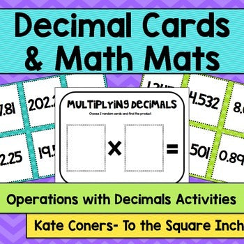 Decimal Math Mat Decimals Cards Math Mats – To The Square Inch