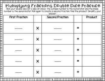 Multiplying Fractions Interactive Notebook