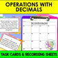 Operations with Decimals Task Cards