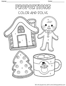 Proportions Christmas Color and Solve