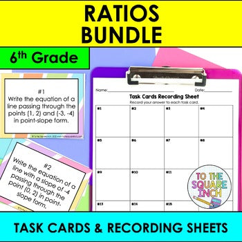 6th Grade Math Ratios and Proportions Task Cards Bundle