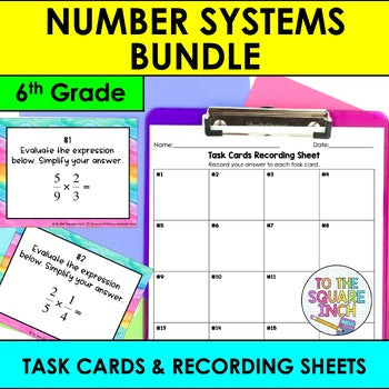 6th Grade Math Number Systems Task Cards Bundle