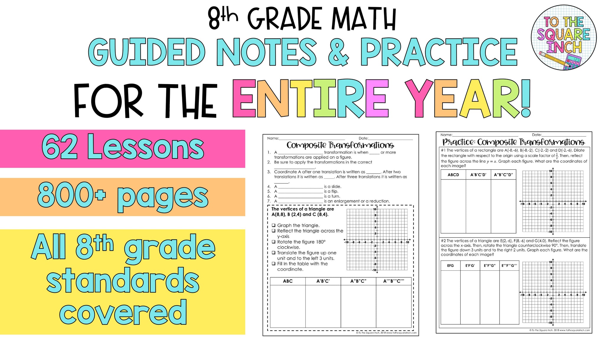 8th Grade Math Catalog – To The Square Inch